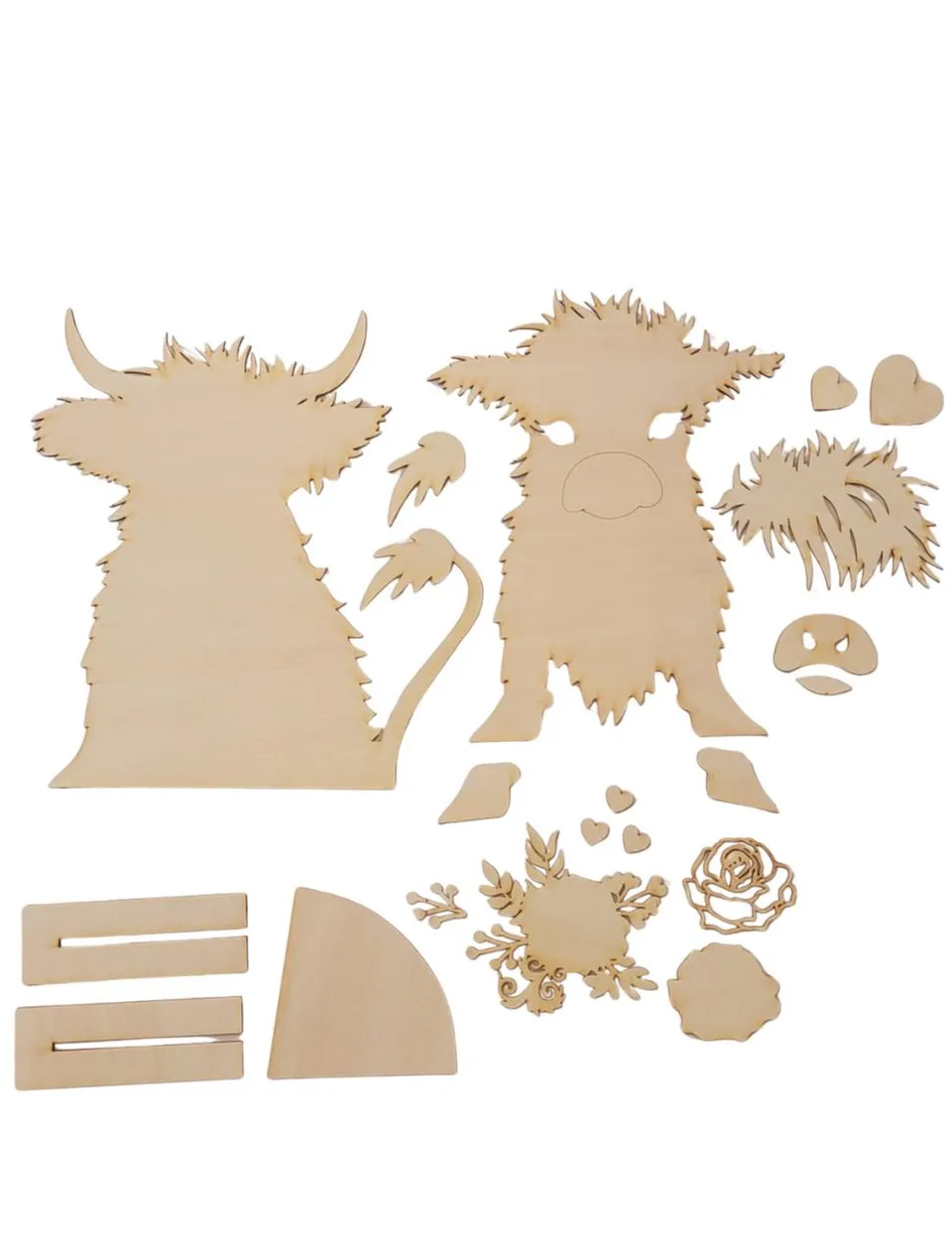 Dixie Belle Heidi Highland Cow decor lemn craft