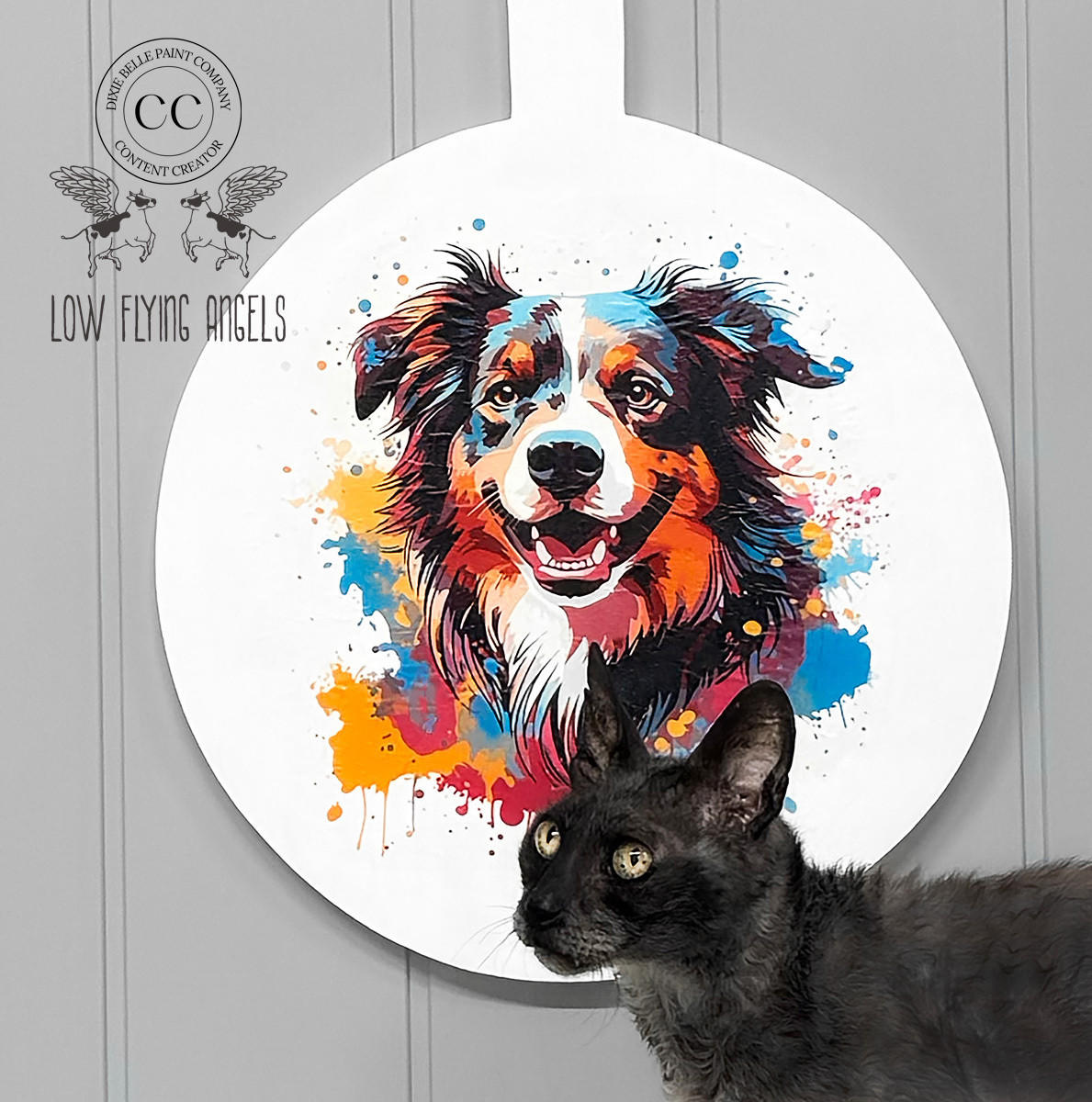 Dixie Belle Mollie the Collie hartie orez decoupage 30x30 cm