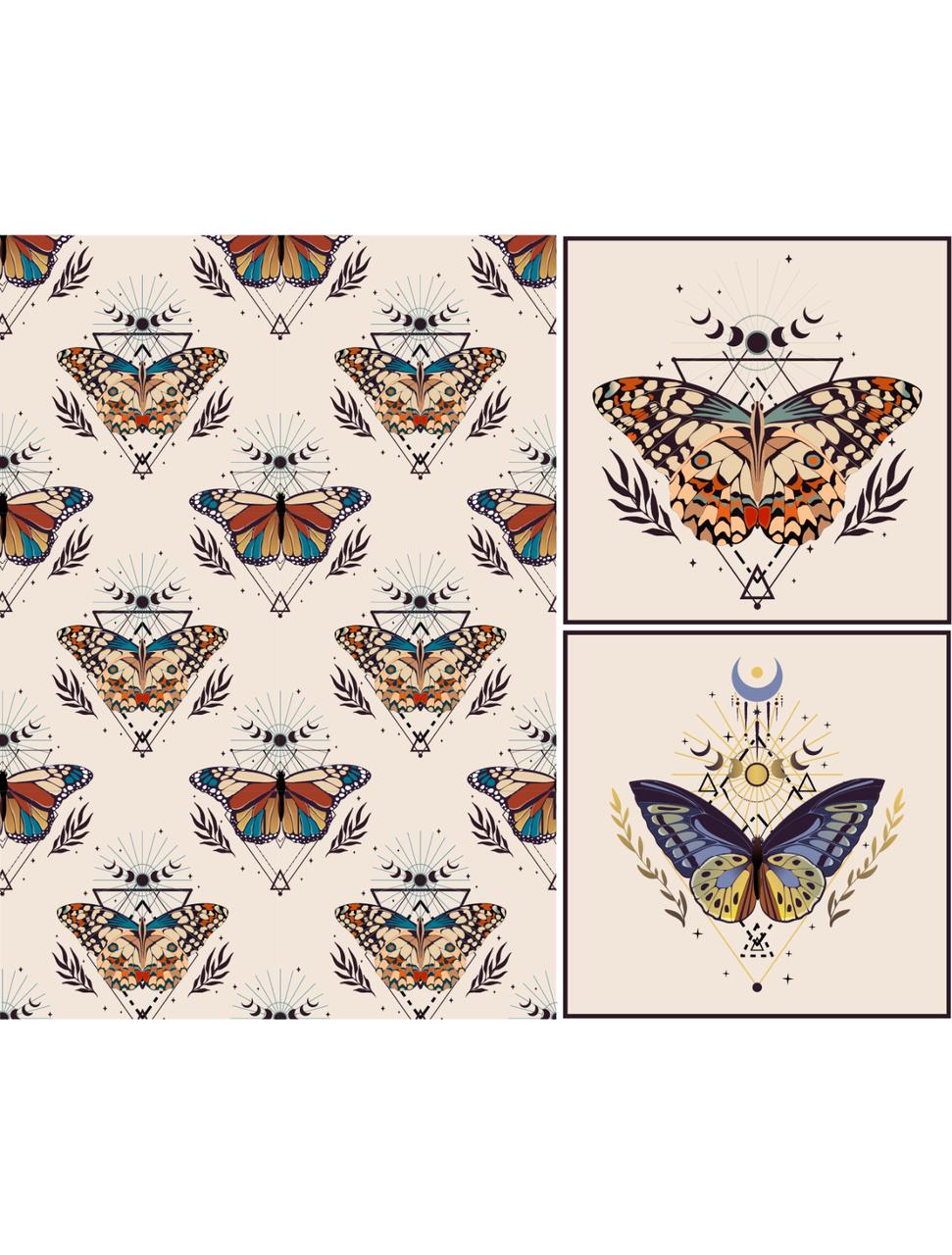 Dixie Belle Belles and Whistles Boho Butterflies hartie decoupage 2 coli A3
