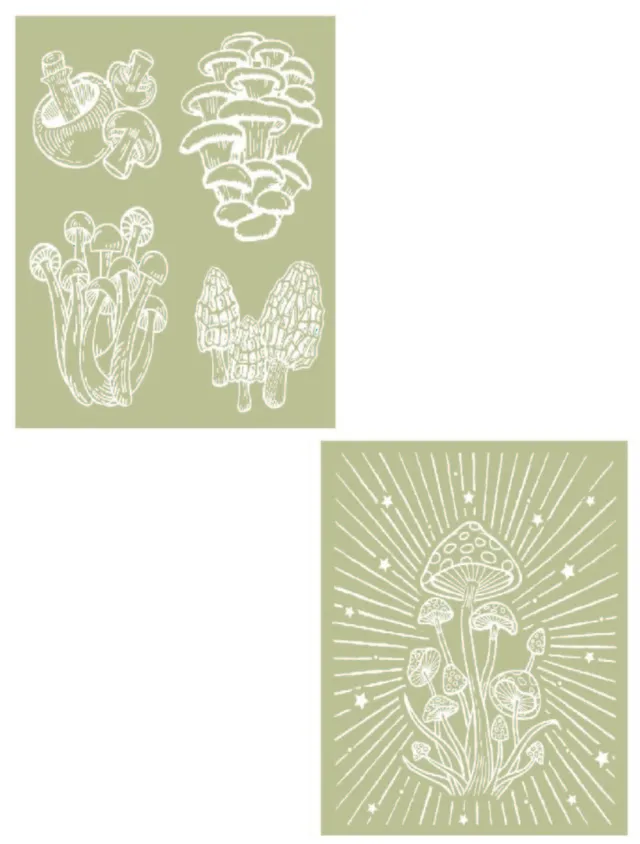 Dixie Belle Belles and Whistles Cottagecore Mushrooms sablon 2 coli