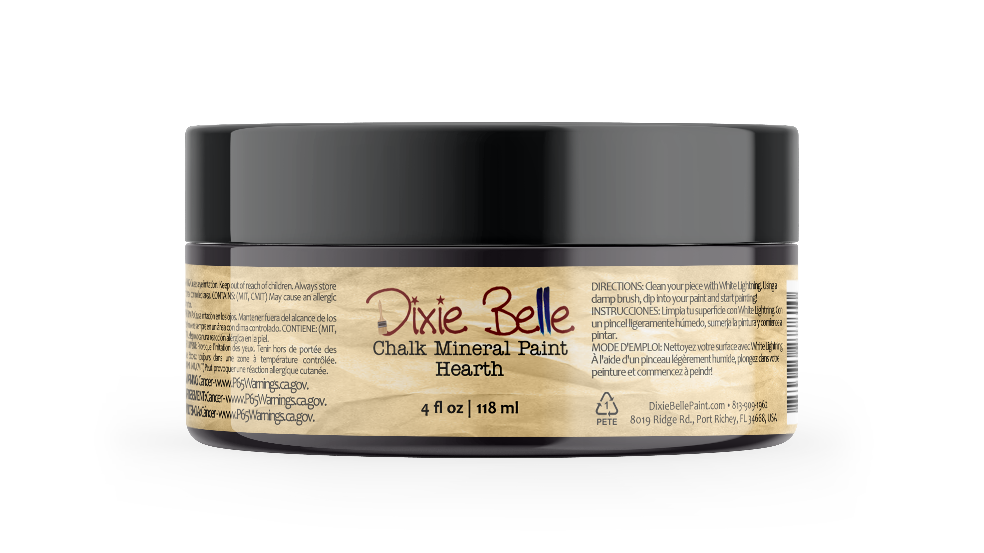Dixie Belle Hearth vopsea cretă negru cald 236 ml