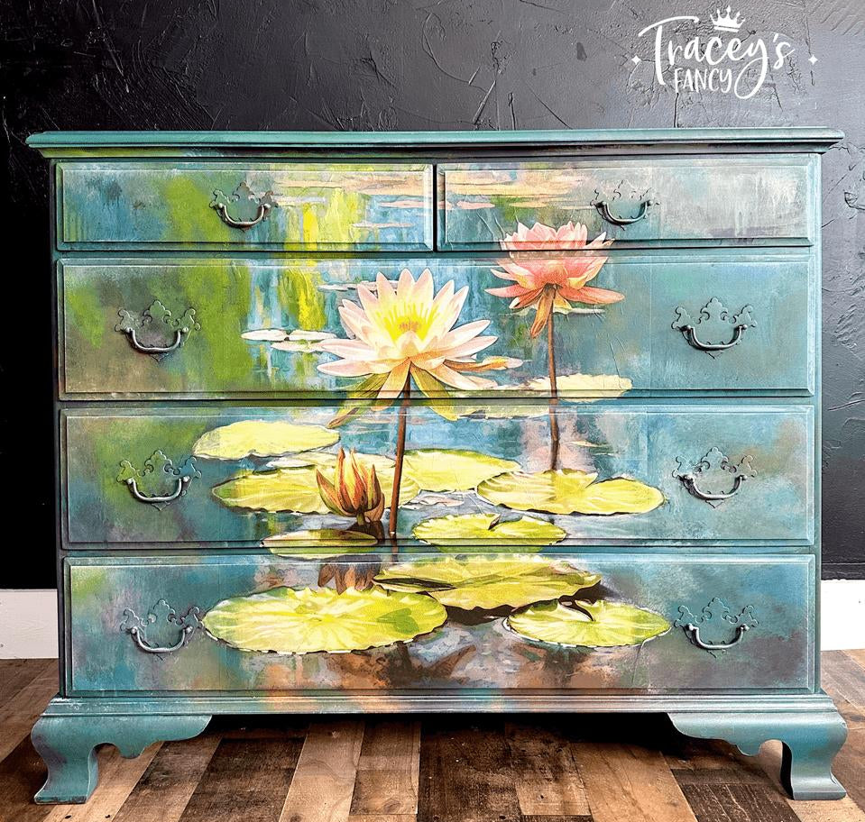 Dixie Belle Lily Pads hârtie decoupage A1 nuferi