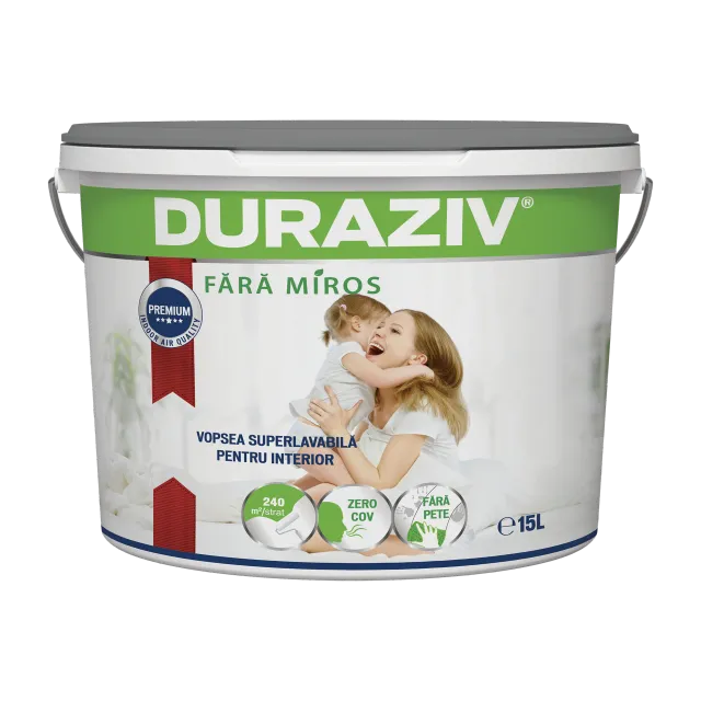 Duraziv Fara Miros vopsea superlavabila alba 4 L