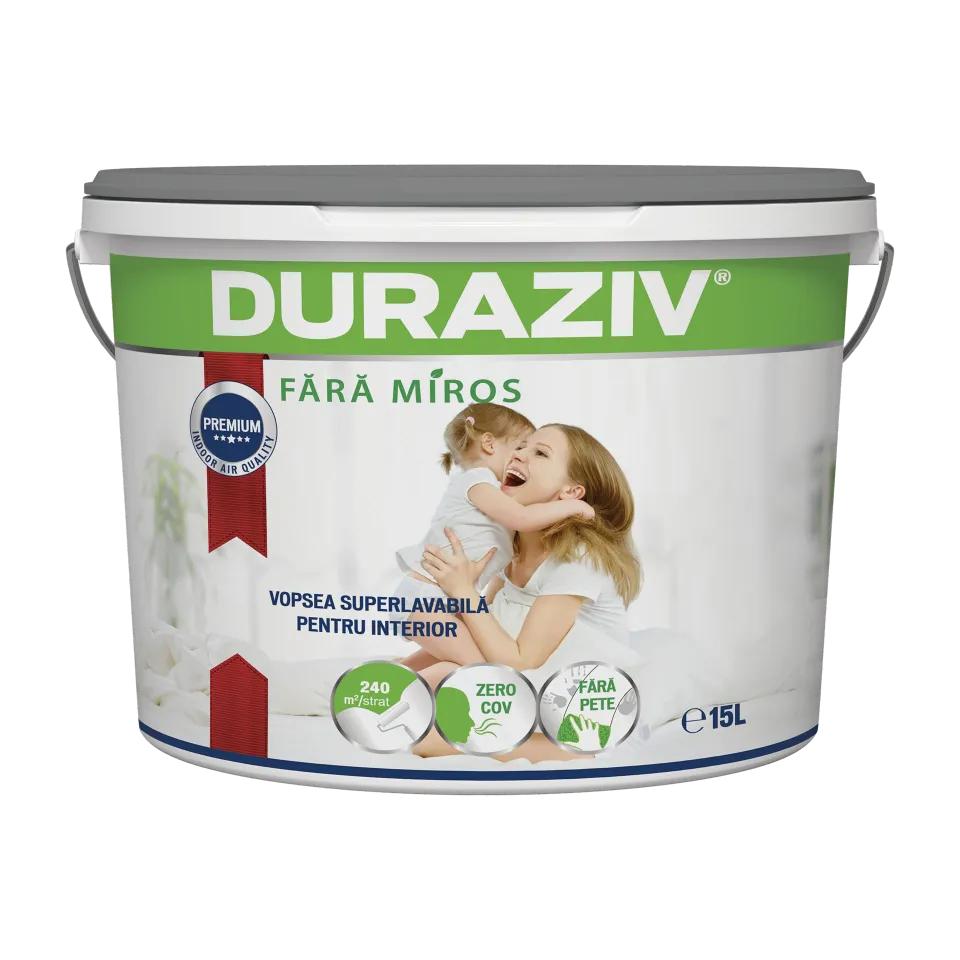 Duraziv Fara Miros vopsea superlavabila alba 4 L