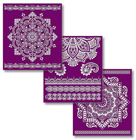 Dixie Belle Mandala sablon serigrafie 3 buc 20x23 cm