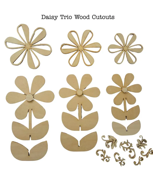 Dixie Belle Belles and Whistles Daisy Trio decor lemn 3 buc