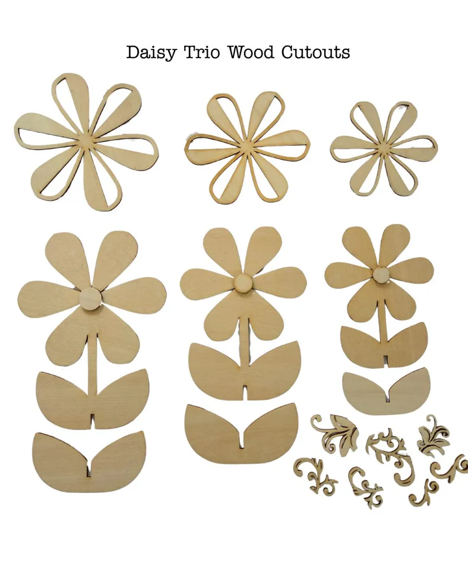 Dixie Belle Belles and Whistles Daisy Trio decor lemn 3 buc