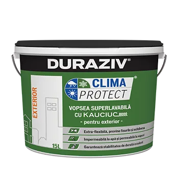 Duraziv Clima Protect cu Kauciuc vopsea exterior albă superlavabilă