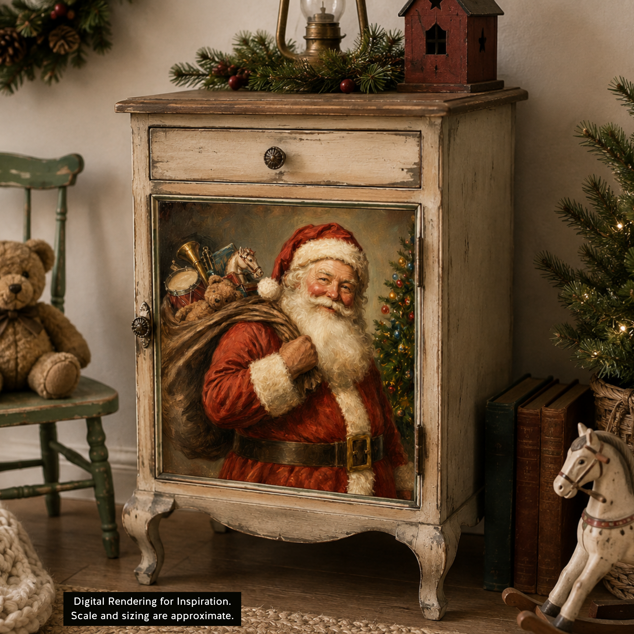 Dixie Belle Vintage Santa hârtie orez A3