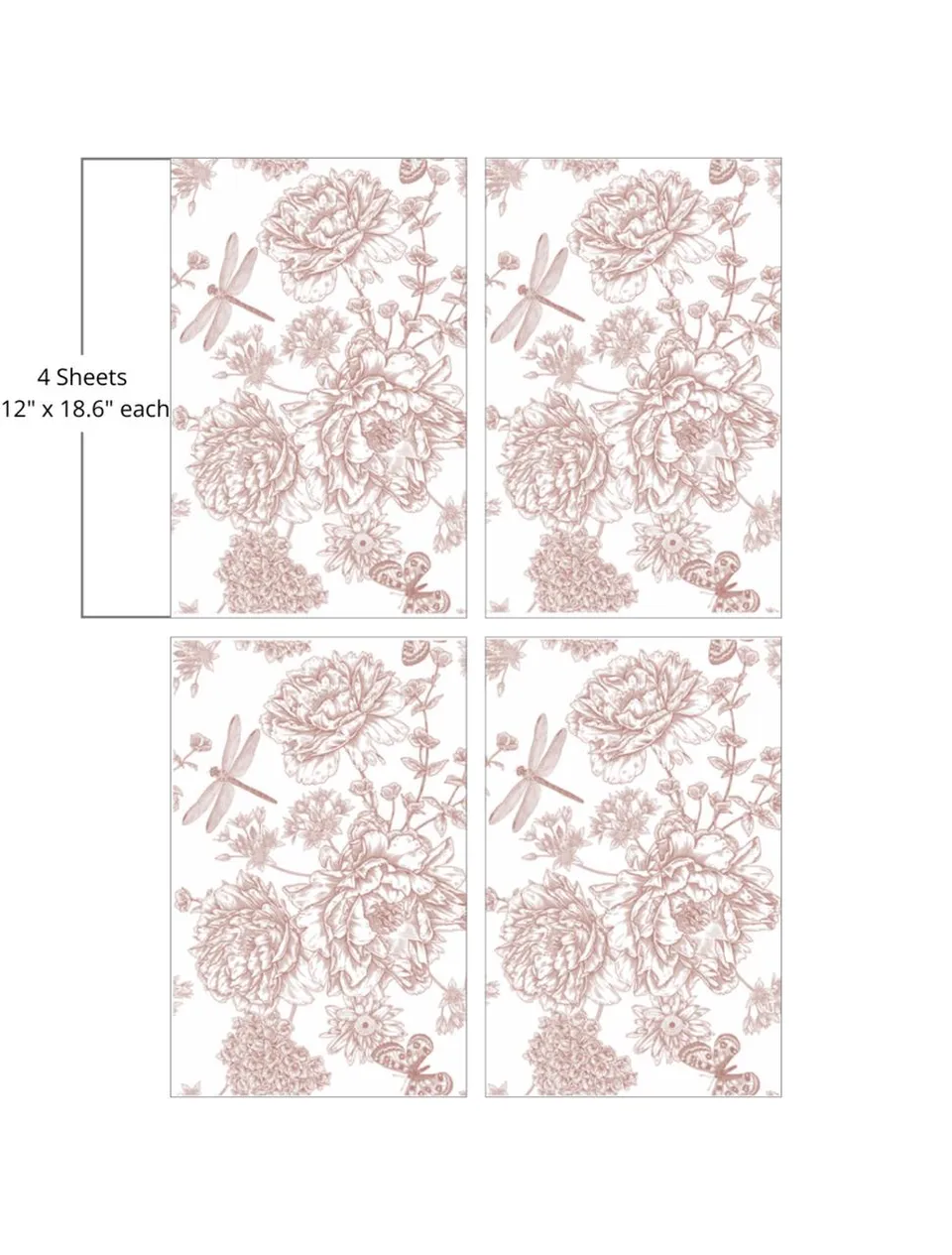 Dixie Belle Dragonfly Blooms transfer decorativ 4 coli floral