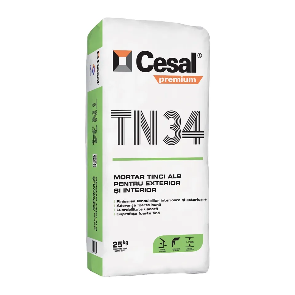 Cesal Premium TN 34 mortar superfinisaj alb 25 kg