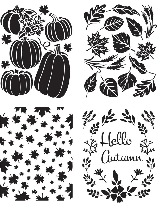 Dixie Belle Belles and Whistles Hello Autumn șablon 4 buc