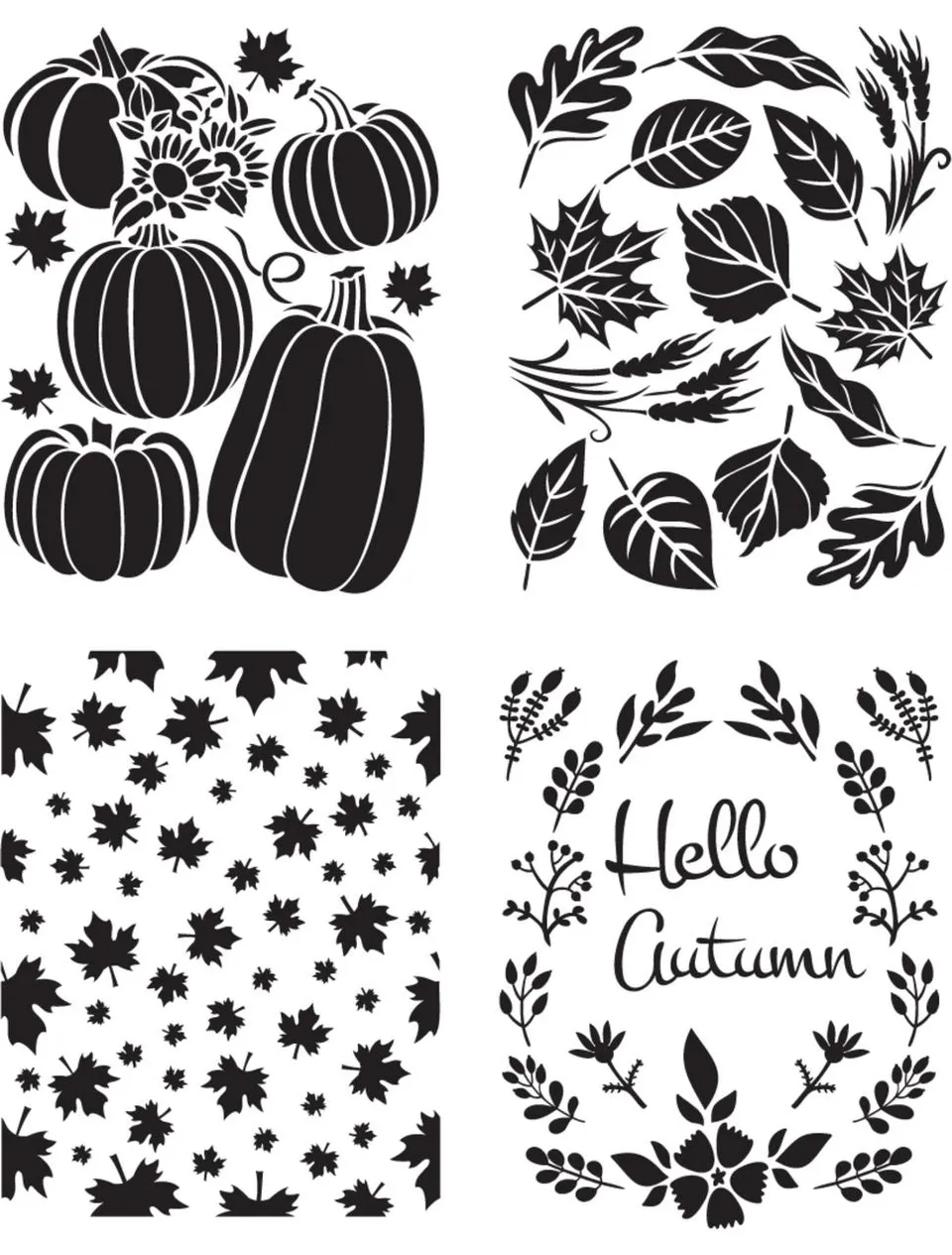 Dixie Belle Belles and Whistles Hello Autumn șablon 4 buc