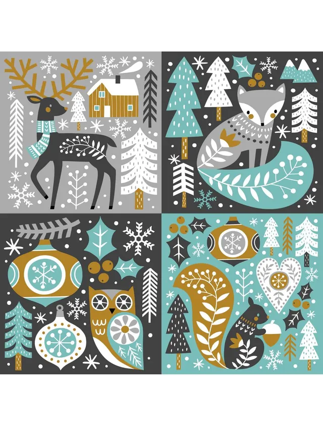 Dixie Belle Nordic Noel hartie orez 21x21 cm iarna