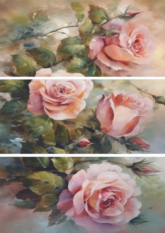 Dixie Belle Blushing Roses hartie orez decoupage A1 flori