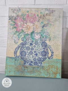 Dixie Belle Blue Glass Ornate hârtie decoupage 3 coli vitraliu