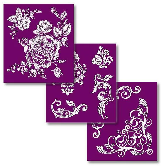 Dixie Belle Floral sablon serigrafie 3 buc 20x23 cm