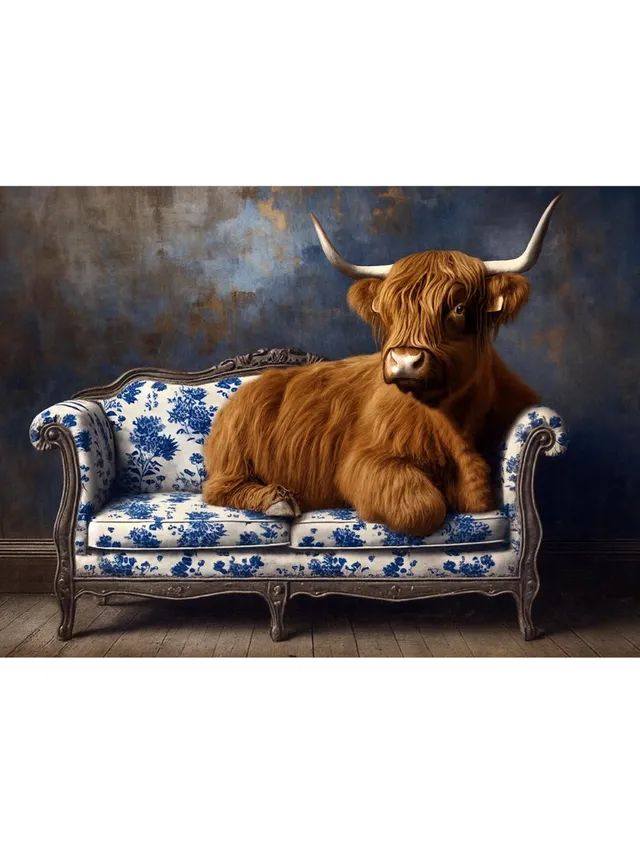 Dixie Belle Highland Cow-ture A2 hârtie decoupage 1 coală rustic