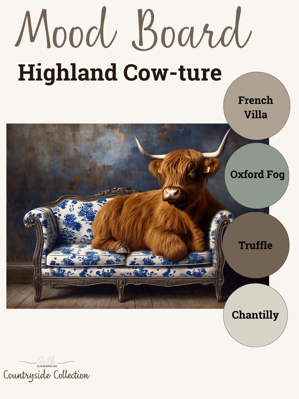 Dixie Belle Highland Cow-ture A2 hârtie decoupage 1 coală rustic