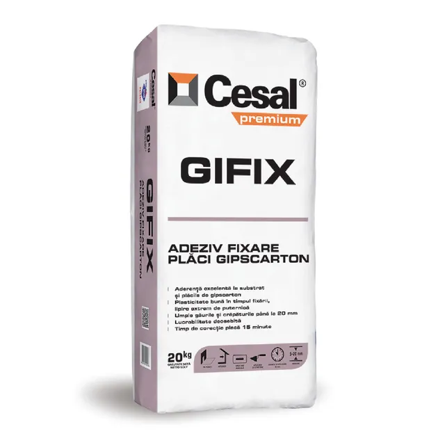 Cesal Gifix adeziv ipsos montaj placi gips-carton interior