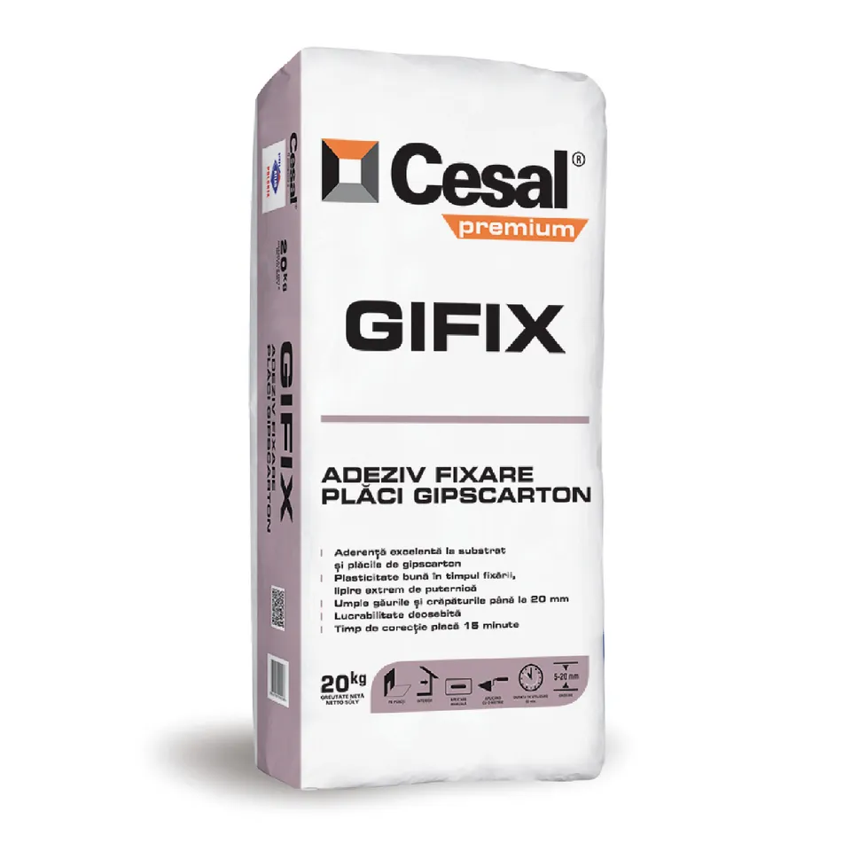 Cesal Gifix adeziv ipsos montaj placi gips-carton interior