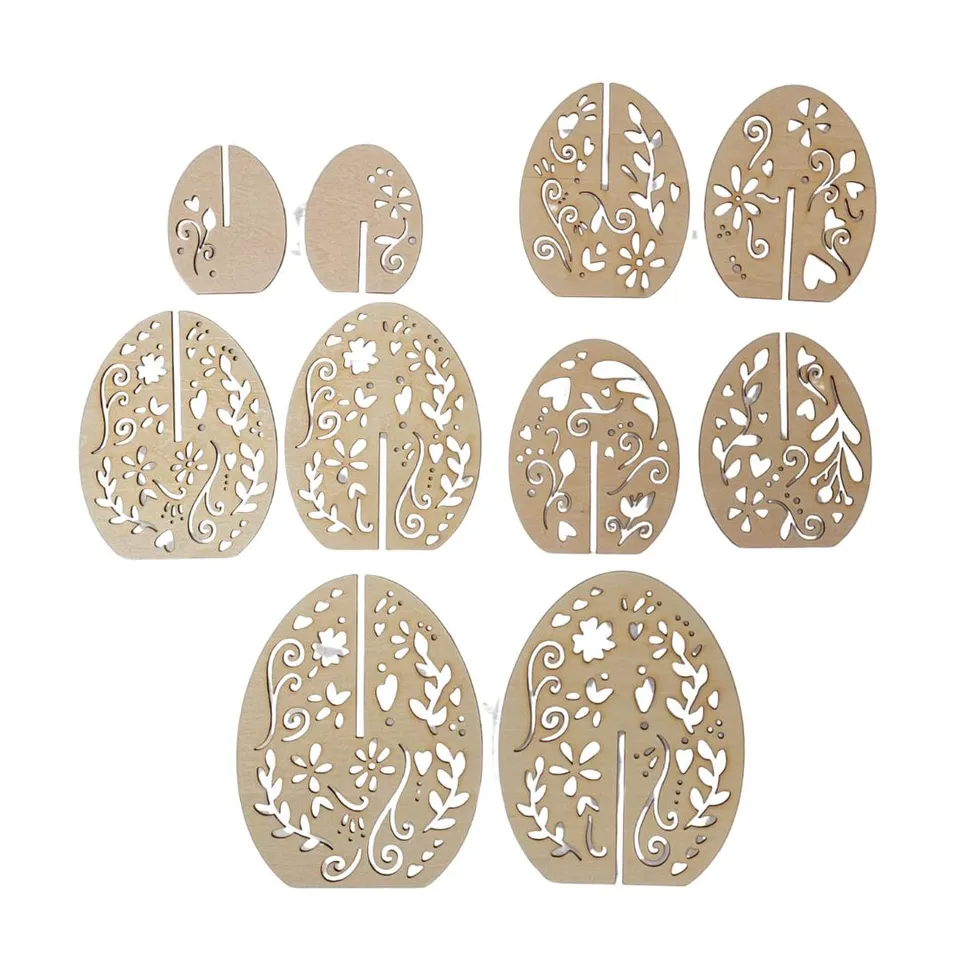 Dixie Belle 3D Egg decor lemn set 5 oua volumetrice