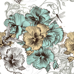 Dixie Belle Blue Yellow Floral hârtie orez 3 coli