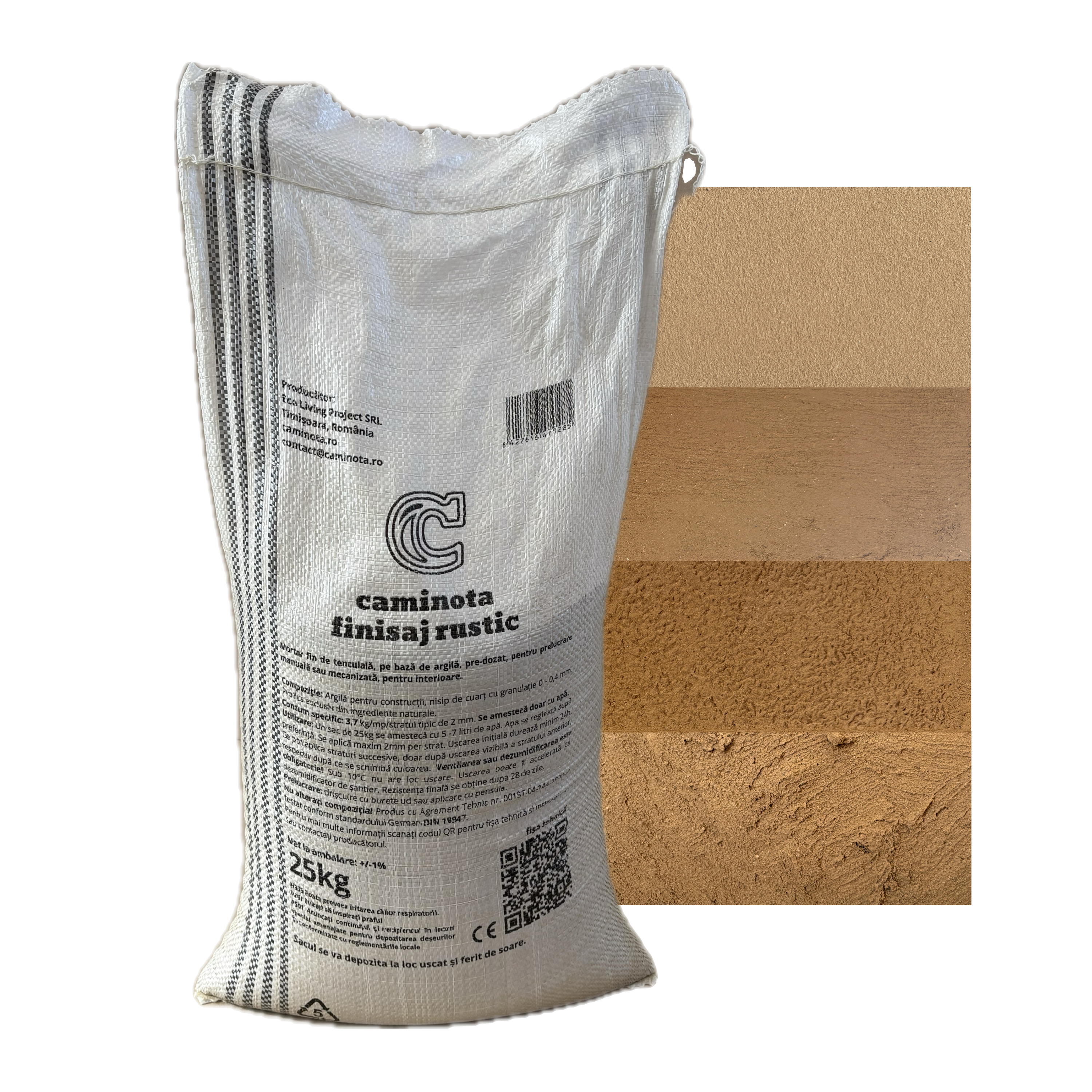 Caminota Finisaj Rustic tencuială argilă sac 25 kg