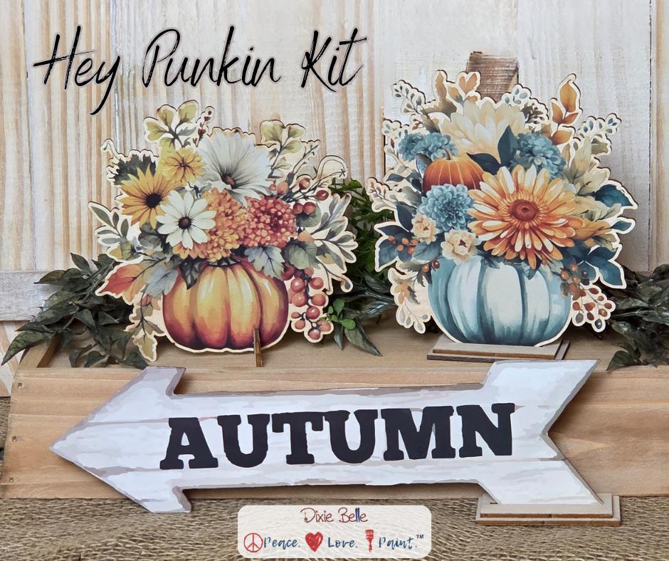 Dixie Belle Hey Punkin kit decor lemn 3 piese toamna