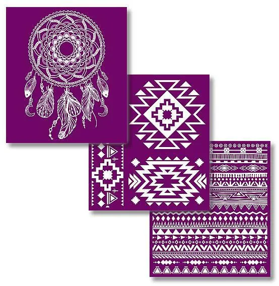 Dixie Belle Belles and Whistles Western Boho stencil 3 buc reutilizabil