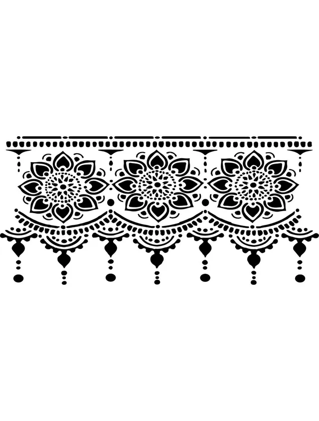 Dixie Belle Lotus Bloom șablon vopsea reutilizabil 19x38 cm