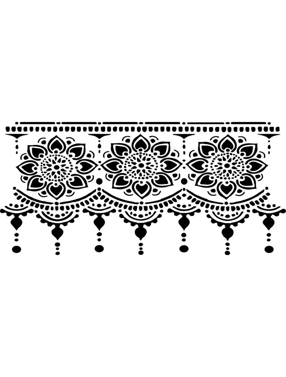 Dixie Belle Lotus Bloom șablon vopsea reutilizabil 19x38 cm