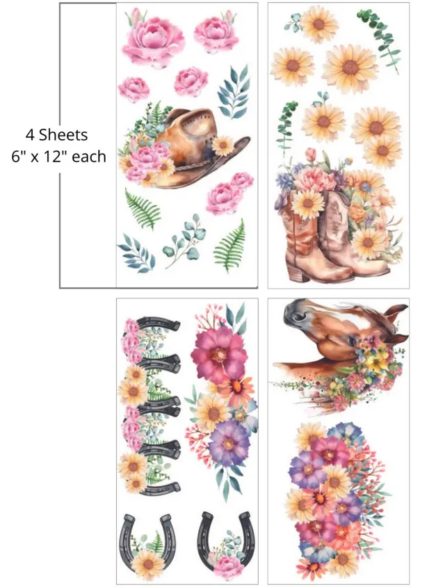 Dixie Belle Mane Bouquet transfer mobilier 4 coli floral