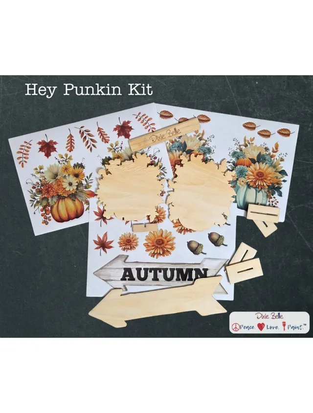 Dixie Belle Hey Punkin kit decor lemn 3 piese toamna