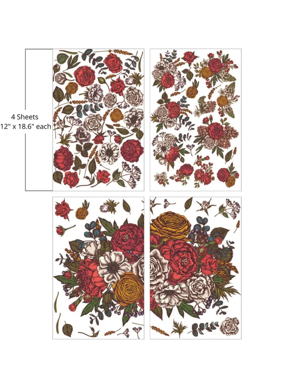 Dixie Belle Timeless Petals transfer mare 4 coli