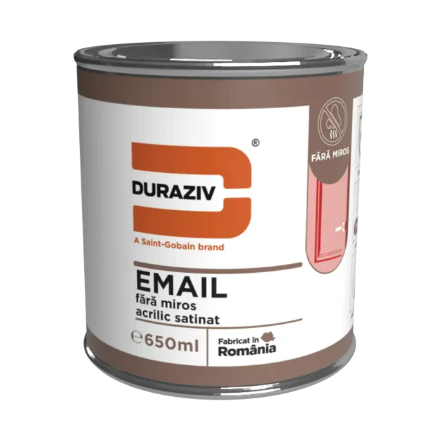 Duraziv Fără Miros email acrilic satinat alb lemn metal
