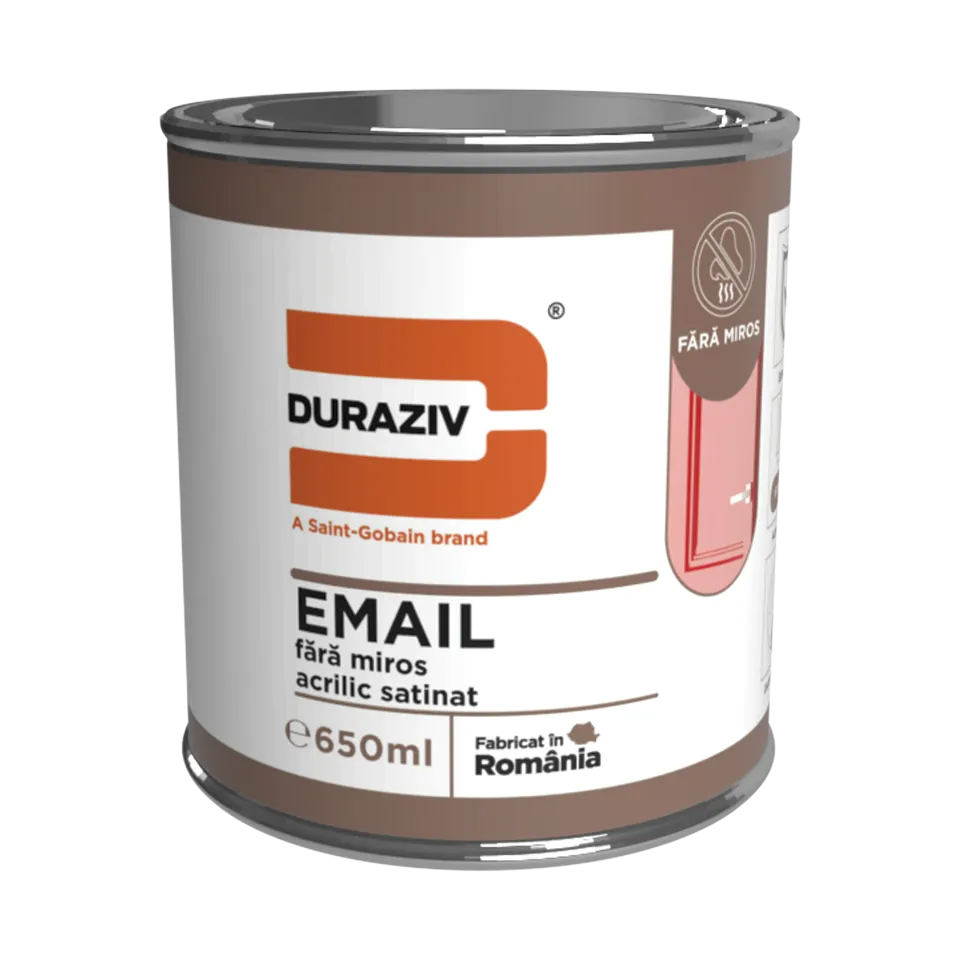 Duraziv Fără Miros email acrilic satinat alb lemn metal