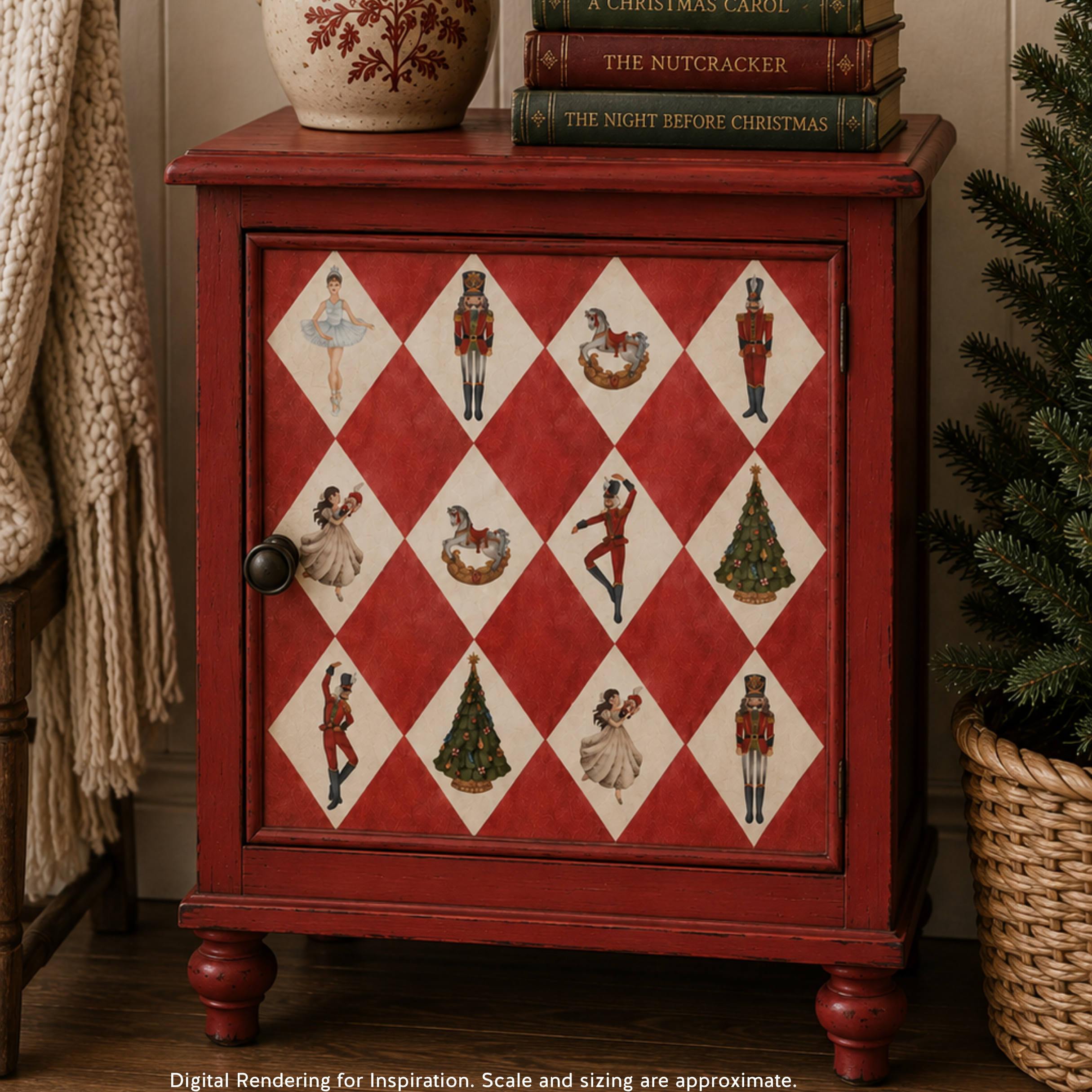 Dixie Belle Holiday Harlequin hartie orez decoupage A3 1 coala