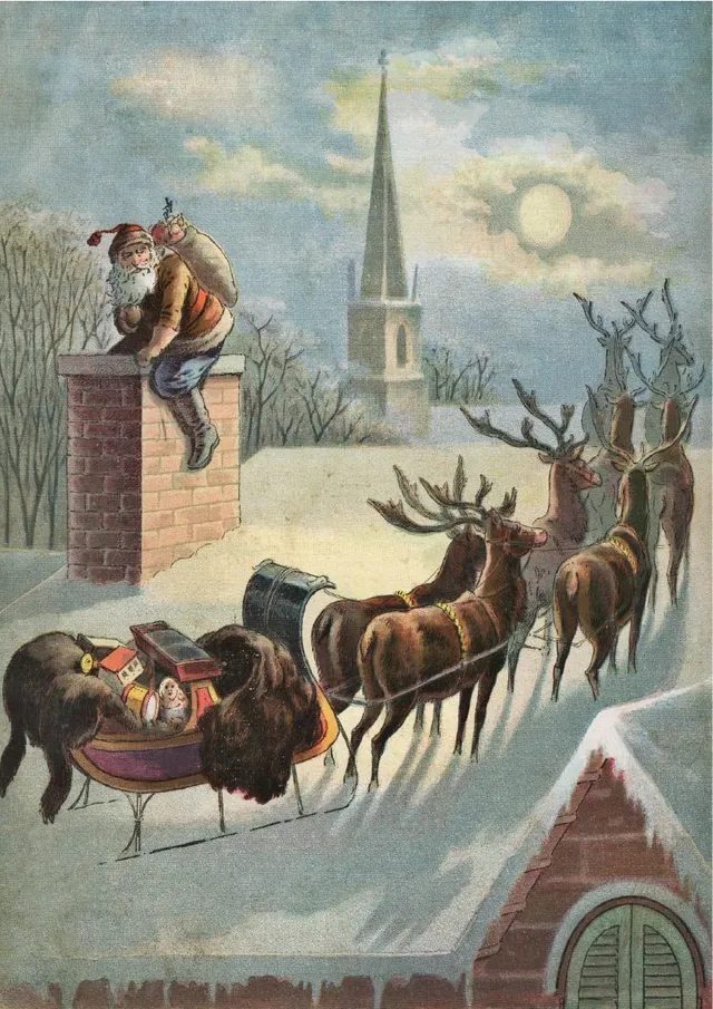 Dixie Belle Belles and Whistles Santa on the Rooftop hârtie A3