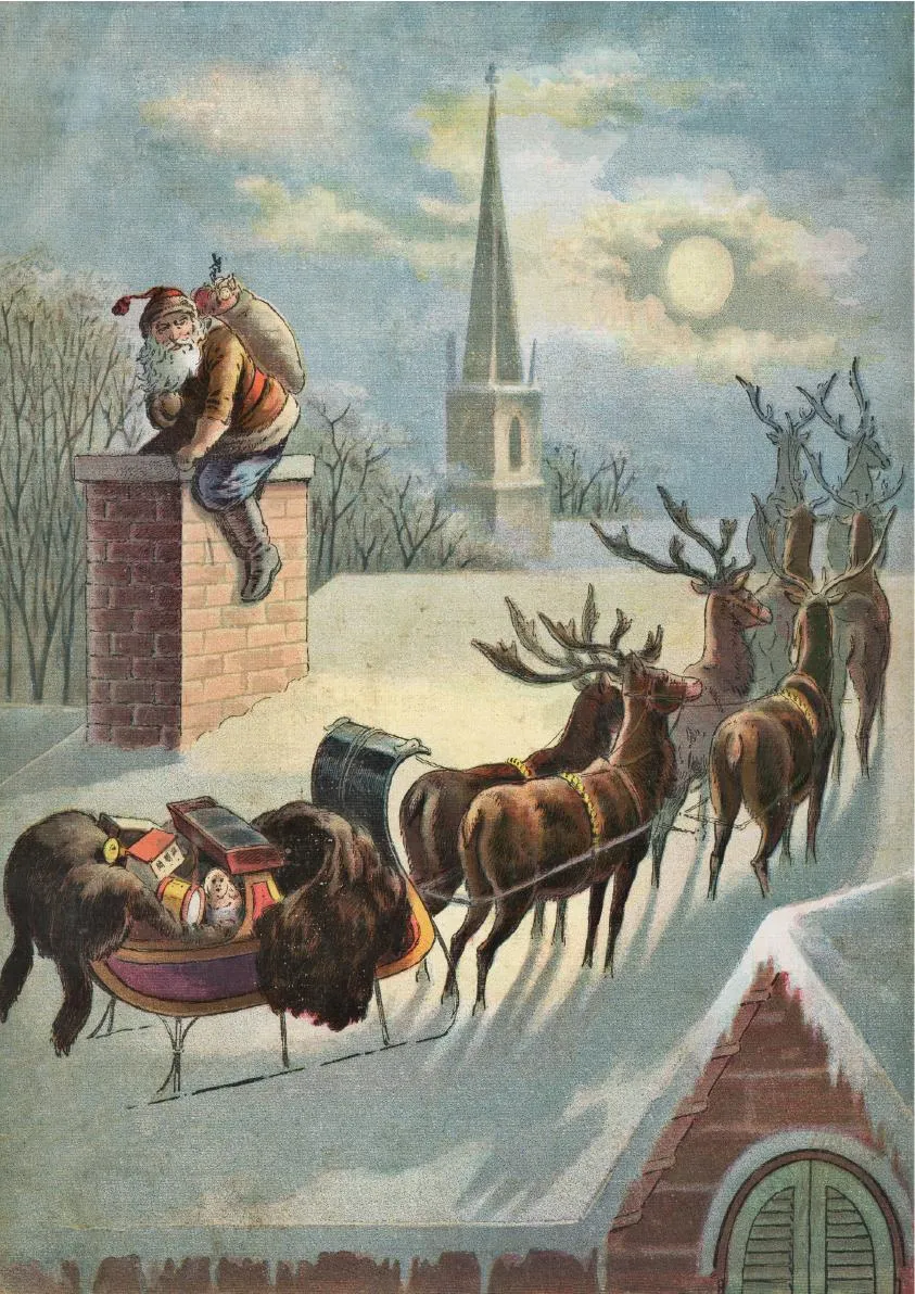 Dixie Belle Belles and Whistles Santa on the Rooftop hârtie A3