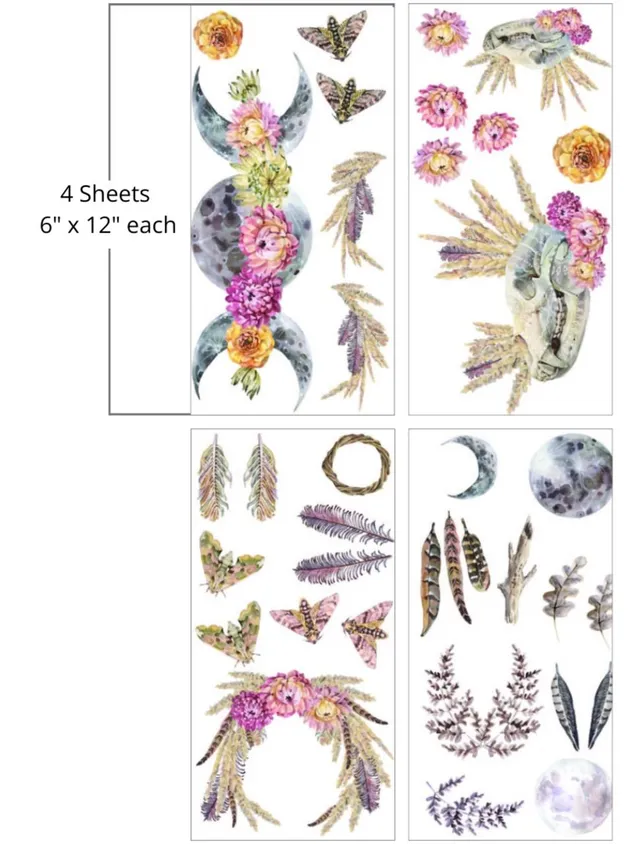 Dixie Belle Belles and Whistles Desert Moon transfer mic boho 4 coli