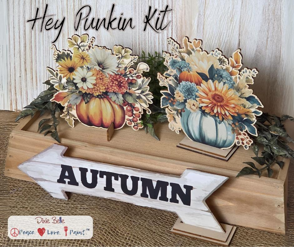 Dixie Belle Hey Punkin kit decor lemn 3 piese toamna