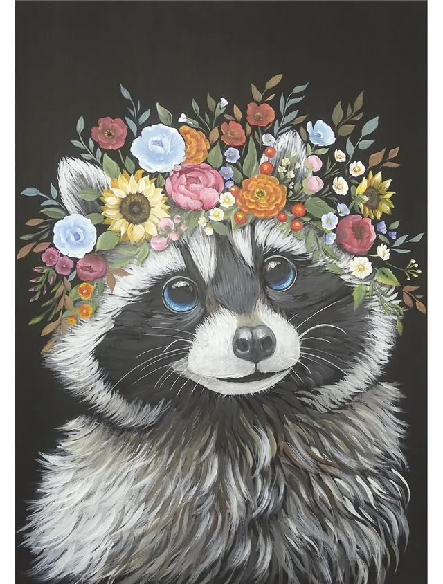 Dixie Belle Clever Raccoon hârtie orez decoupage raton floral