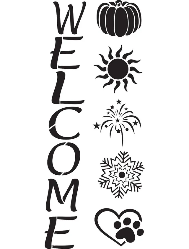 Dixie Belle Welcome sablon mylar litere 6,5 inch