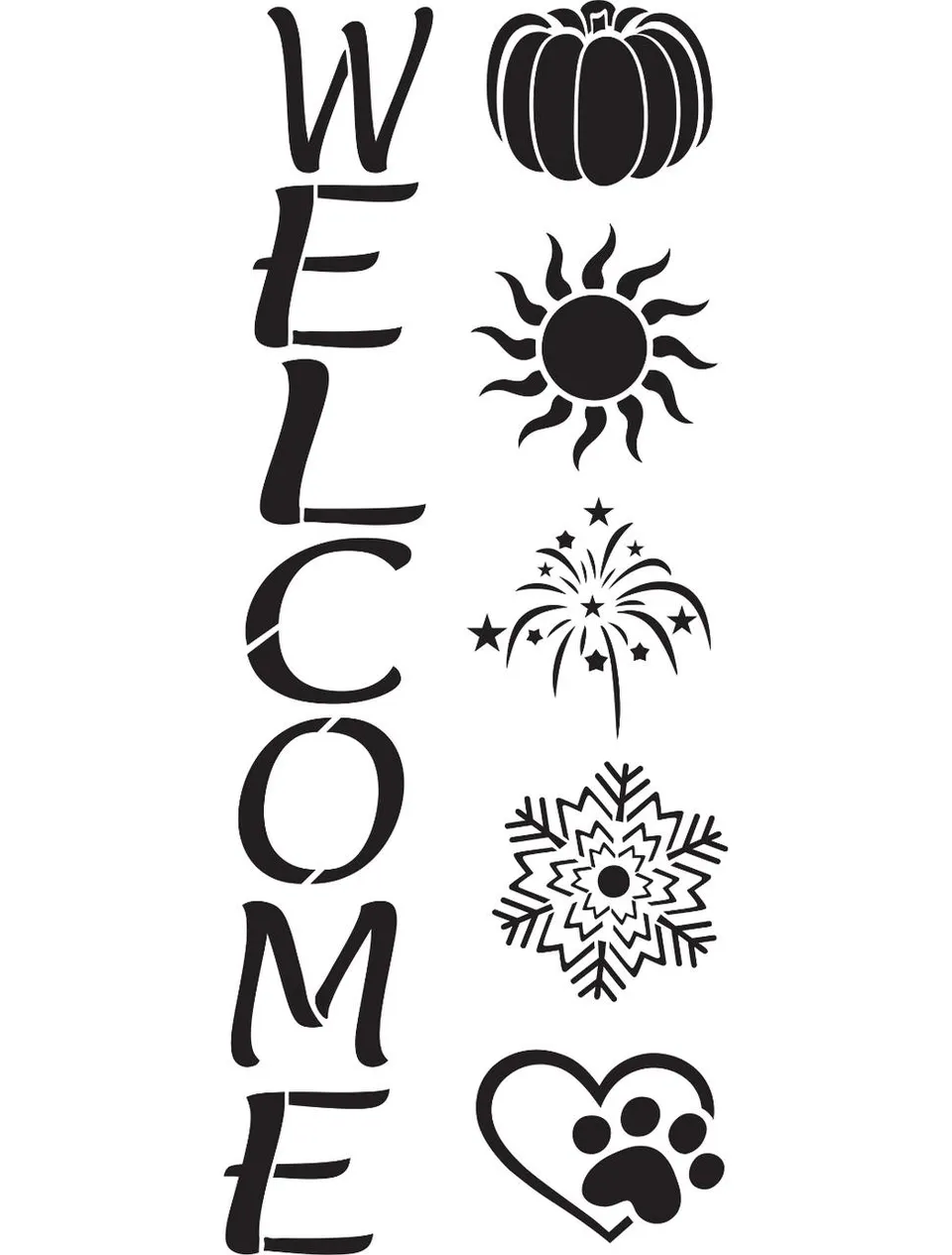 Dixie Belle Welcome sablon mylar litere 6,5 inch