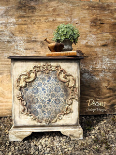 Dixie Belle Blue Glass Ornate hârtie decoupage 3 coli vitraliu