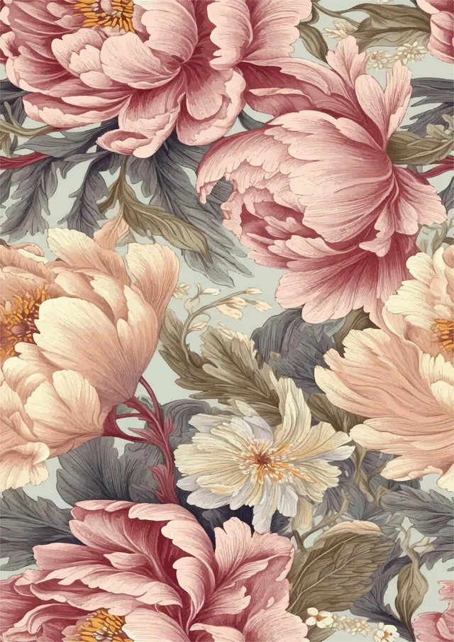 Dixie Belle Peaceful Peonies hartie orez A1 bujori 59x84 cm