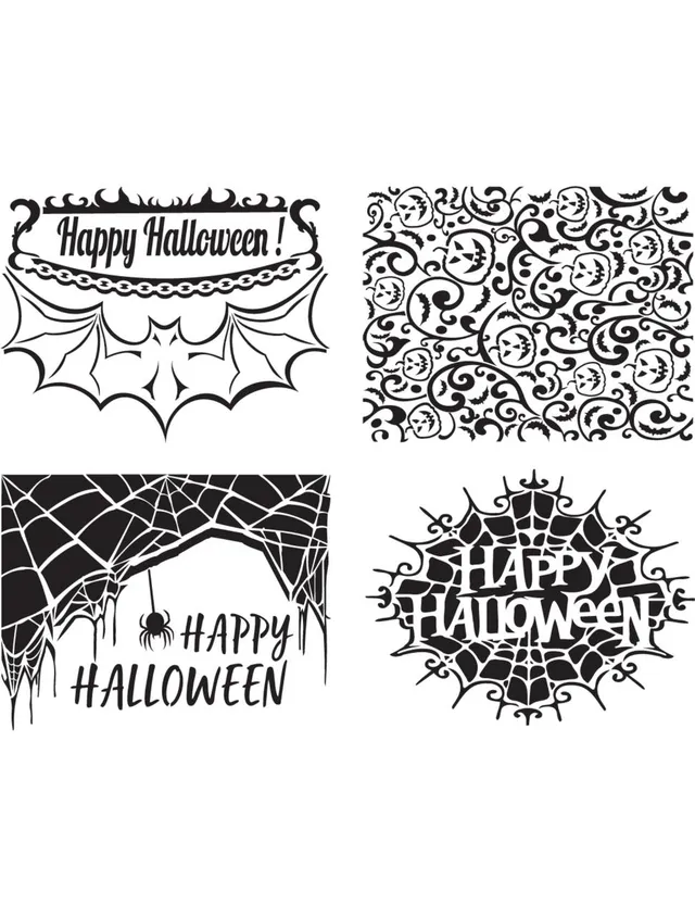 Dixie Belle Happy Halloween sablon decor 18x23 cm set 4 modele