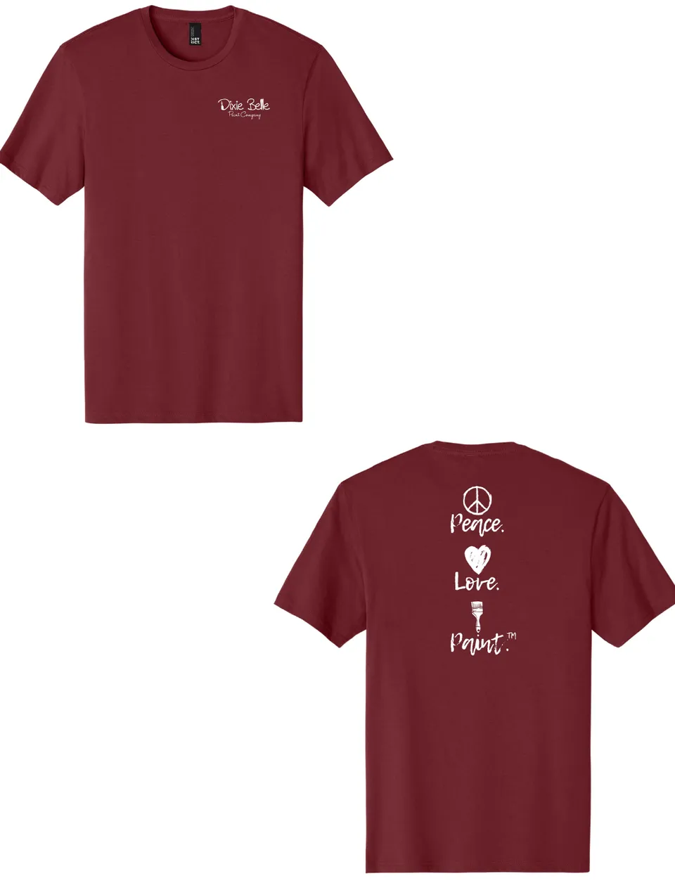 Dixie Belle tricou DBP logo Peace Love Paint bumbac unisex