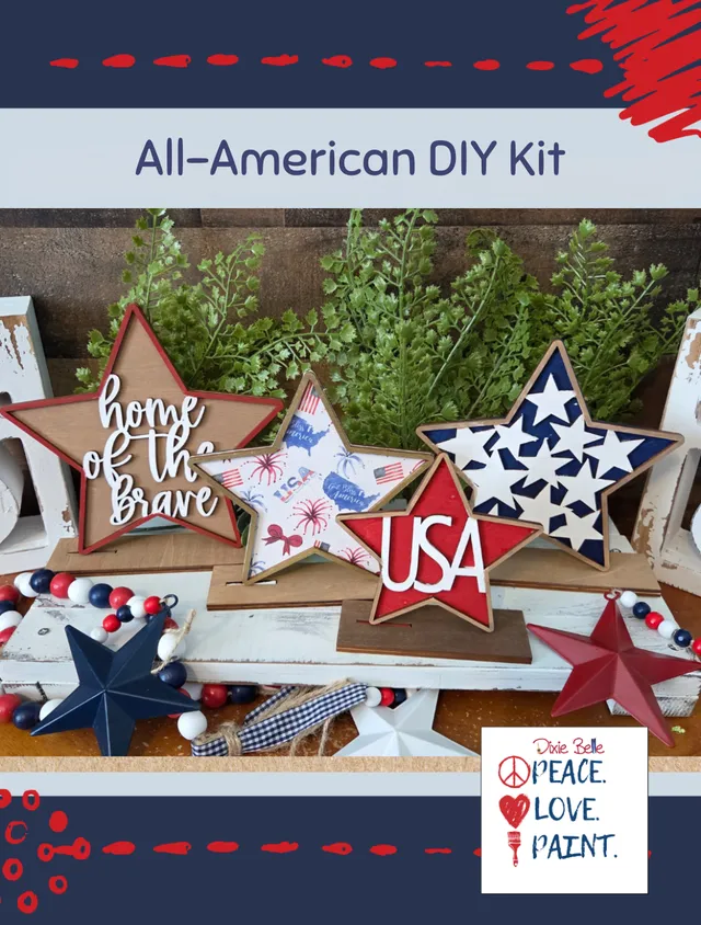 Dixie Belle All-American kit DIY stele lemn patriotic cu vopsea